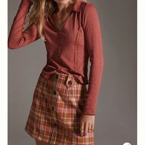 Maeve Button Front Mini Skirt